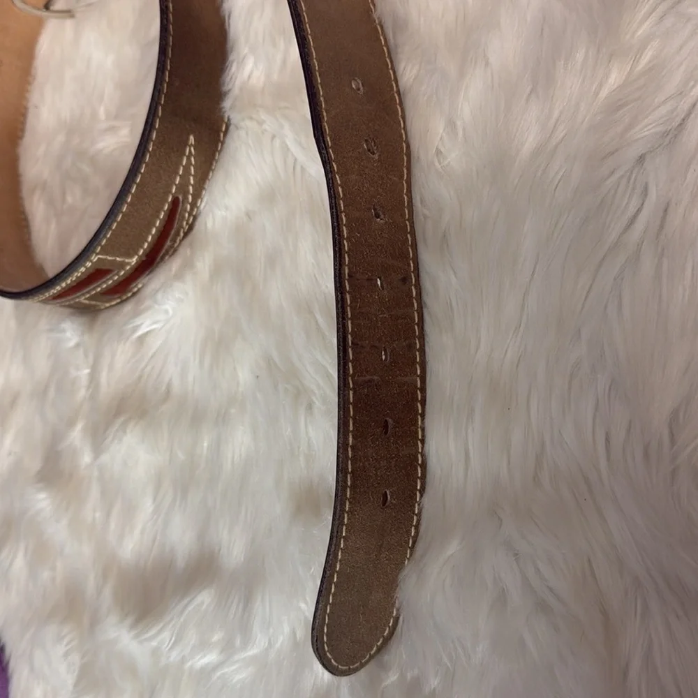 Vintage Split Cowhide Western Brown Green Leather Men Size 40